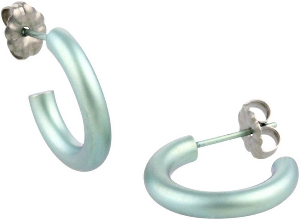 Ti2 Titanium 12mm Hoop Earrings - Sky Blue