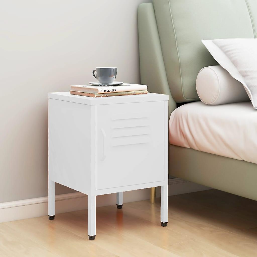 Bedside Table White 35x35x51 cm Steel