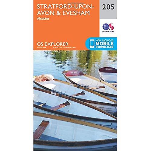 OS Explorer kart (205) Stratford-upon-Avon og Evesham