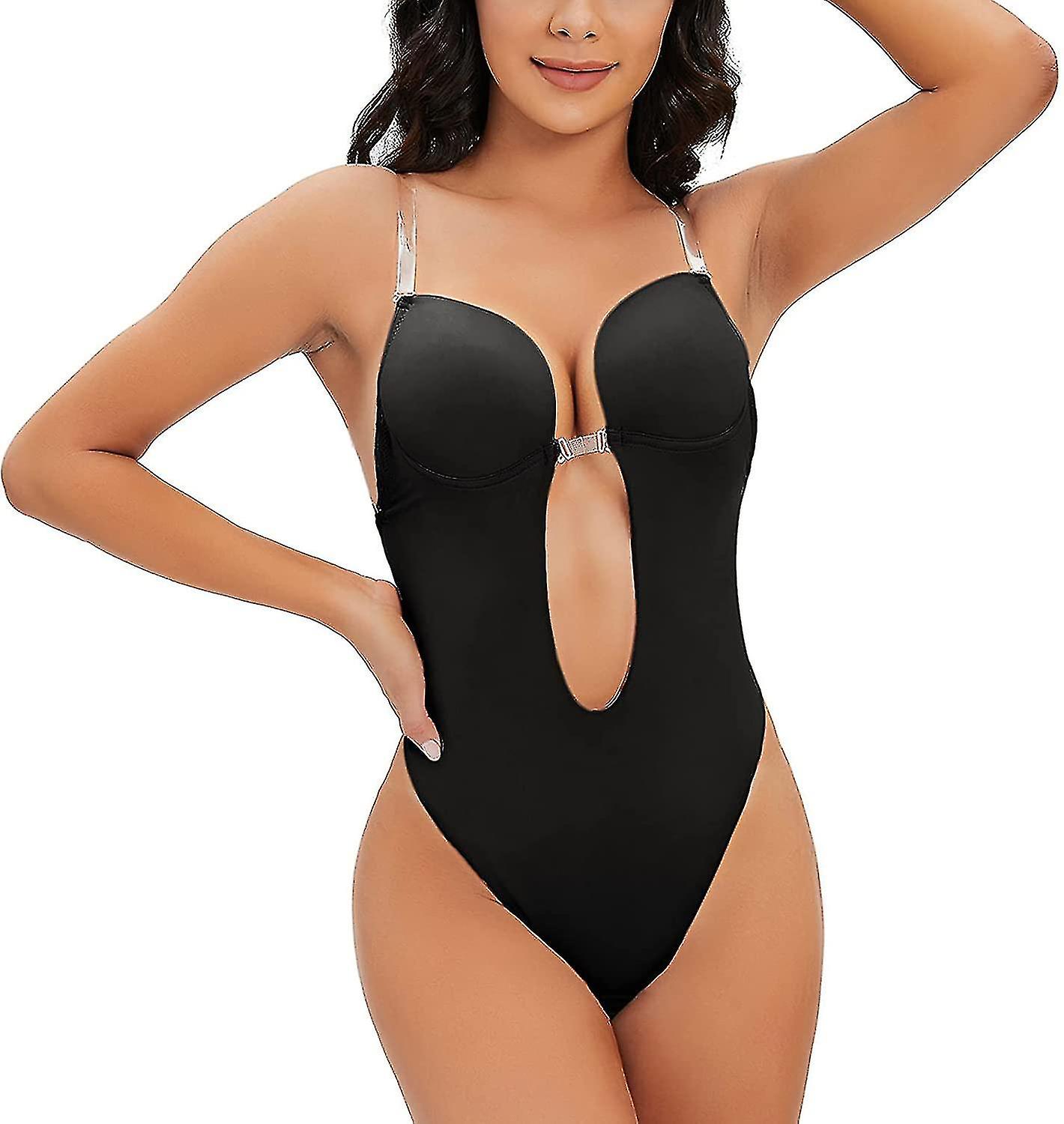 Kadın Sırtsız Shapewear U Plunge Bodysuit Vücut Şekillendirici Sütyen Shapewear Kadınlar İçin Karın Kontrol Bayanlar U Plunge Bodysuits Şeffaf Kayış Parti Elbisesi Invis