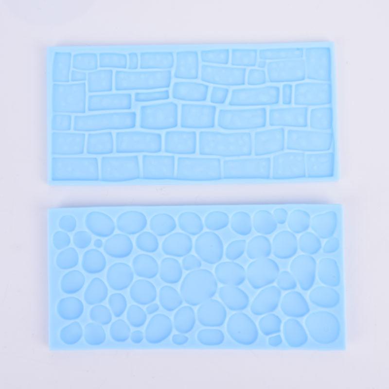 2pcs/set Stone Tree Bark Shape Embossed Bake Tool Fondant Cake Bakeware Moulds