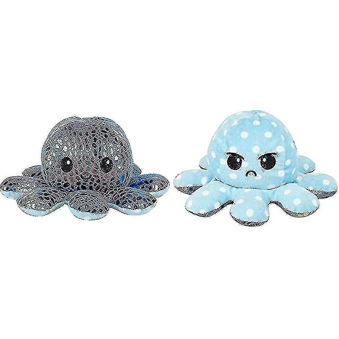 Double Side Flip Child Plush Octopus Doll Blue