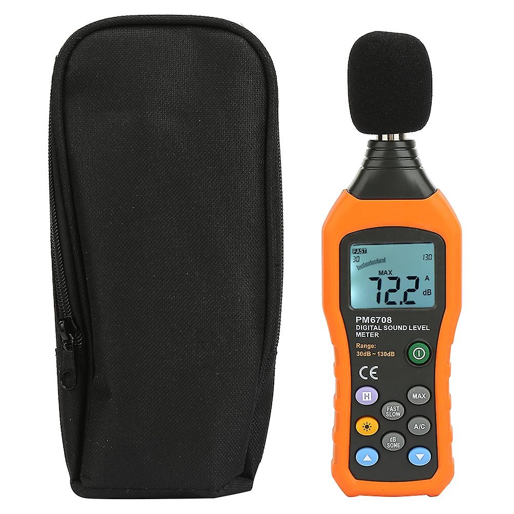 PEAKMETER PM6708 Hochpräziser LCD-Display-Digital-Schallpegelmesser-Geräuschmesstester