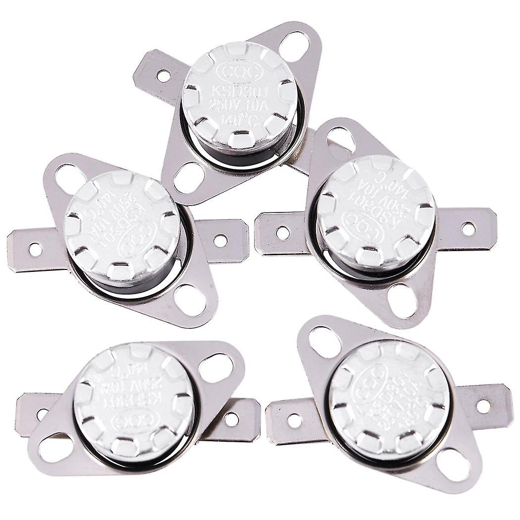 5 X Ksd301 Temperature Switch Thermostat 250v 10a 140 Celsius C.