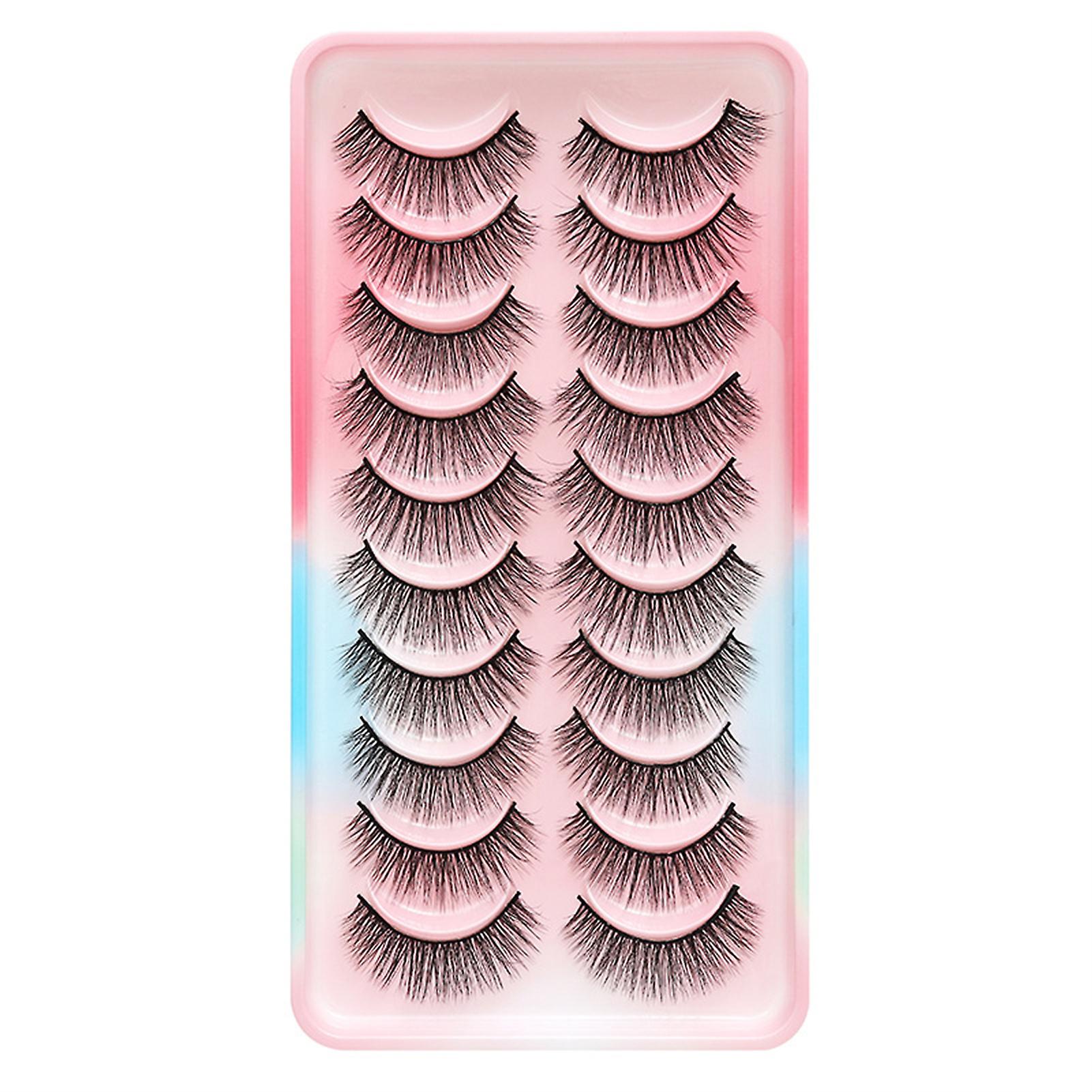 10 Pairs Natural Fake Lashes Simulation Soft Com