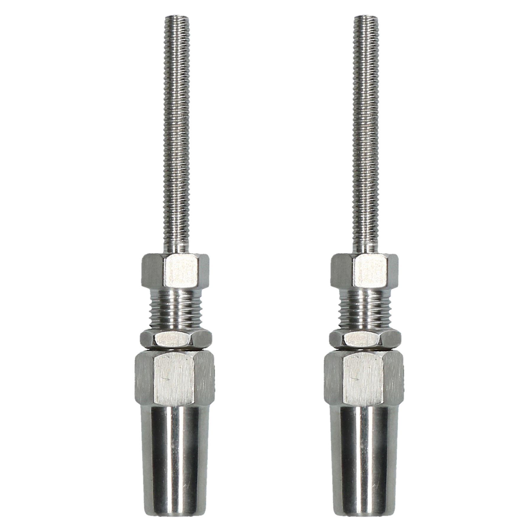 4mm Wire Cable Rope Rigging Stud Terminal Swageless DIY Fitting Stainless 2PK