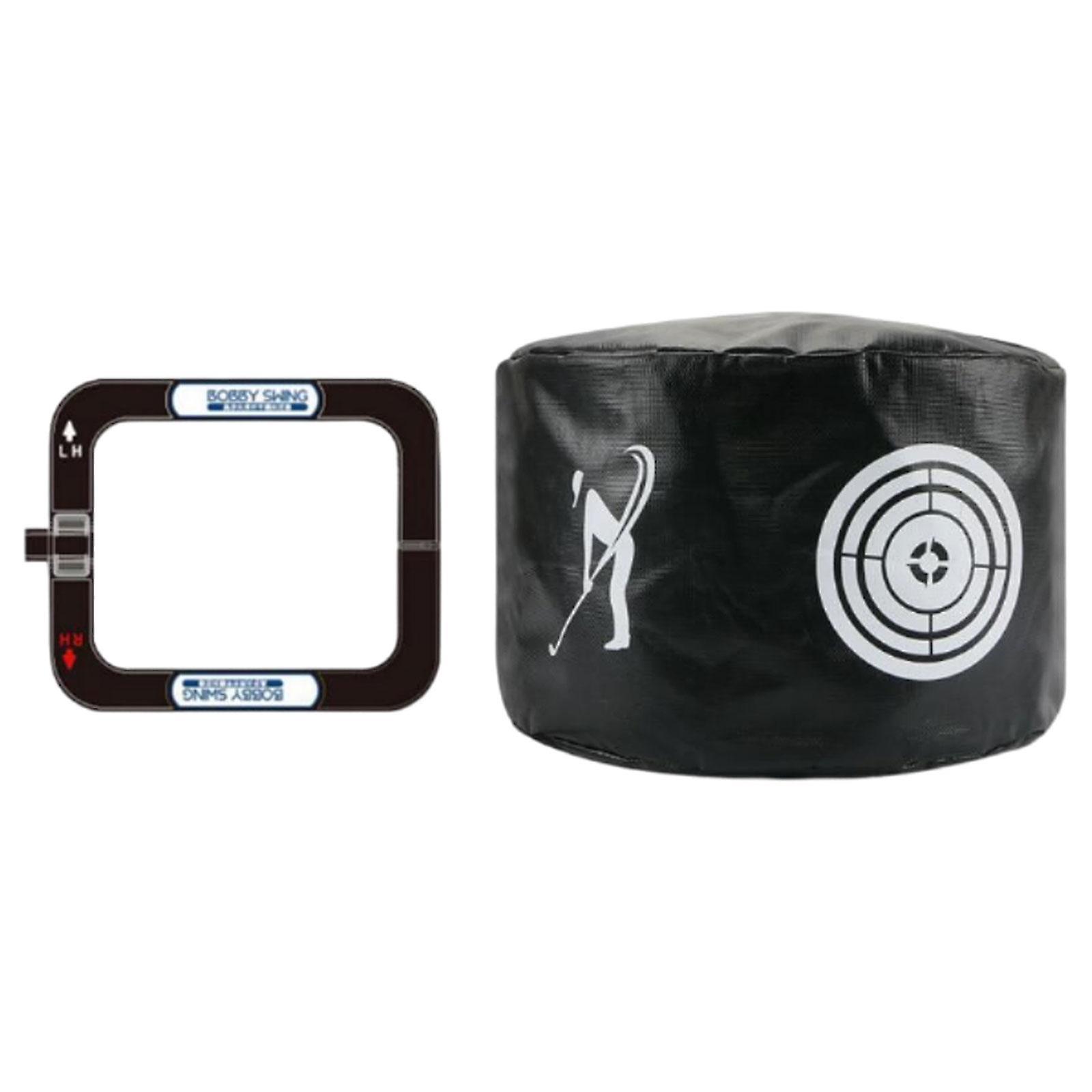 Golf Swing Trainer Set Hitting Bag Outdoor Durable Waterproof for Beginner black