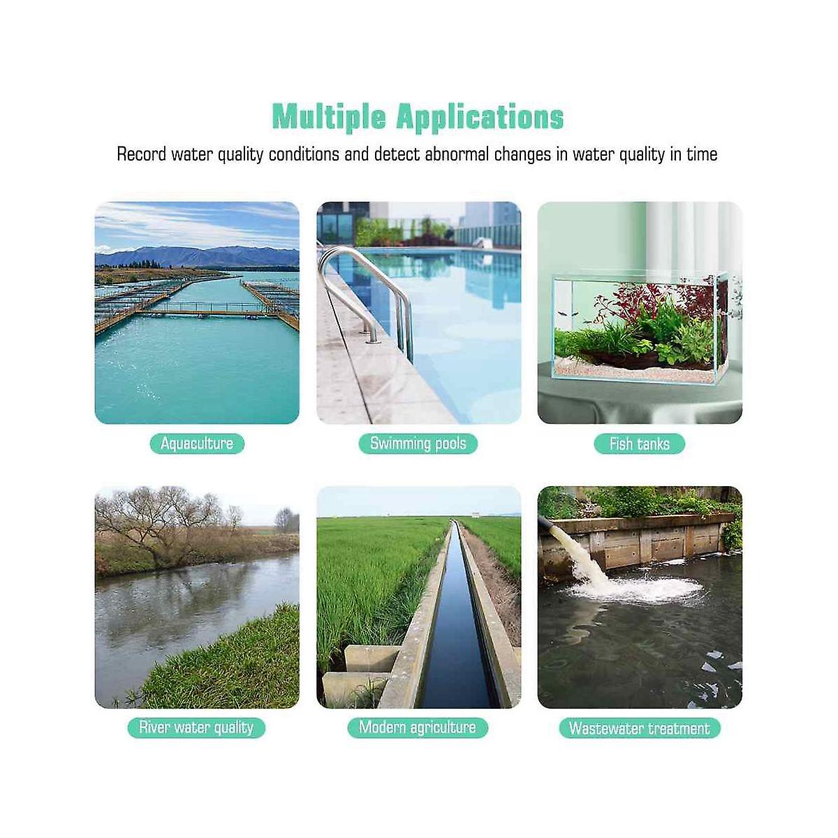 Smart WiFi Zigbee Chlorine Meter PH ORP EC TDS Salinity Temp Swimming Pool Water Quality Analyzer,B