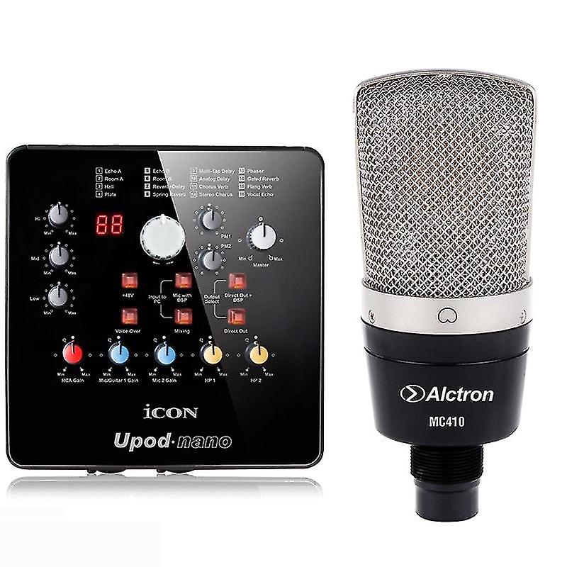 Alctron Mc410 And Sound Card Icon Upod Nano Professional Condenser Recording Microphone For Studio And Live Broadcasting