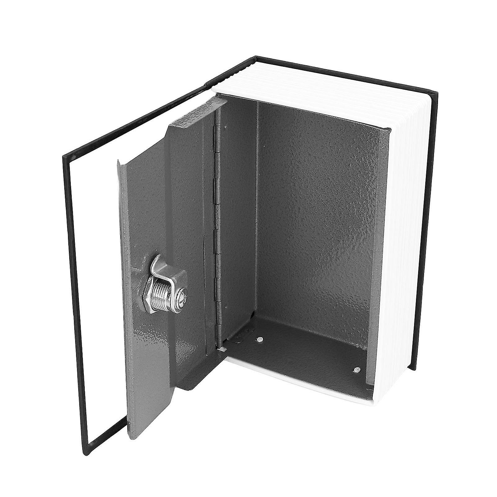 Safe Box Book Shape Decorative Storage Case Black Steel 536g