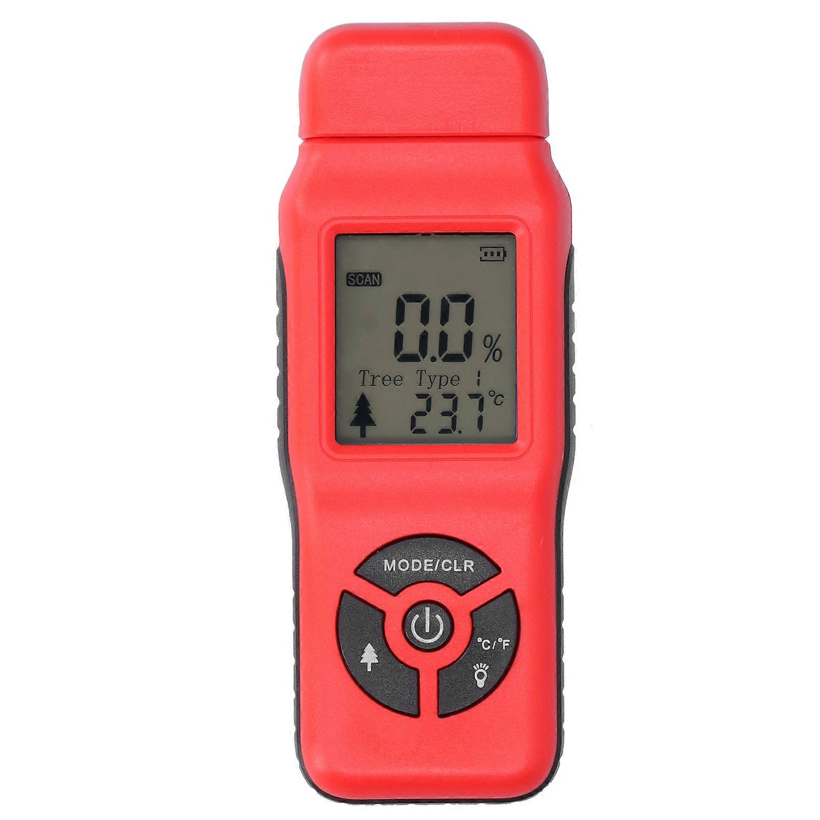 Digital Moisture Tester Portable Hand Held LCD Wood Timber Humidity Detector Accessory(Red )