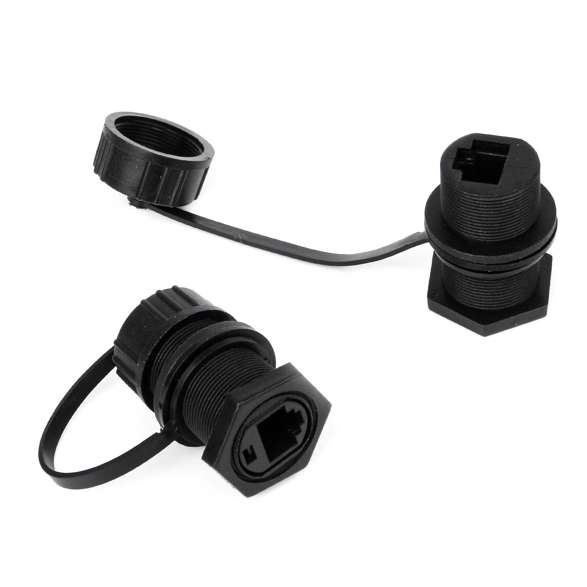 10x RJ45 Panel Mounting Cable Connector w/ Shielded 12V 1.69x1.06inch