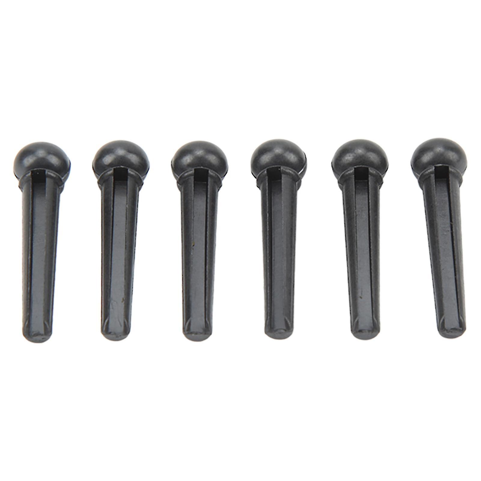 6Pcs Black Plastic Guitar Bridge Pins with Blue Head Replacement