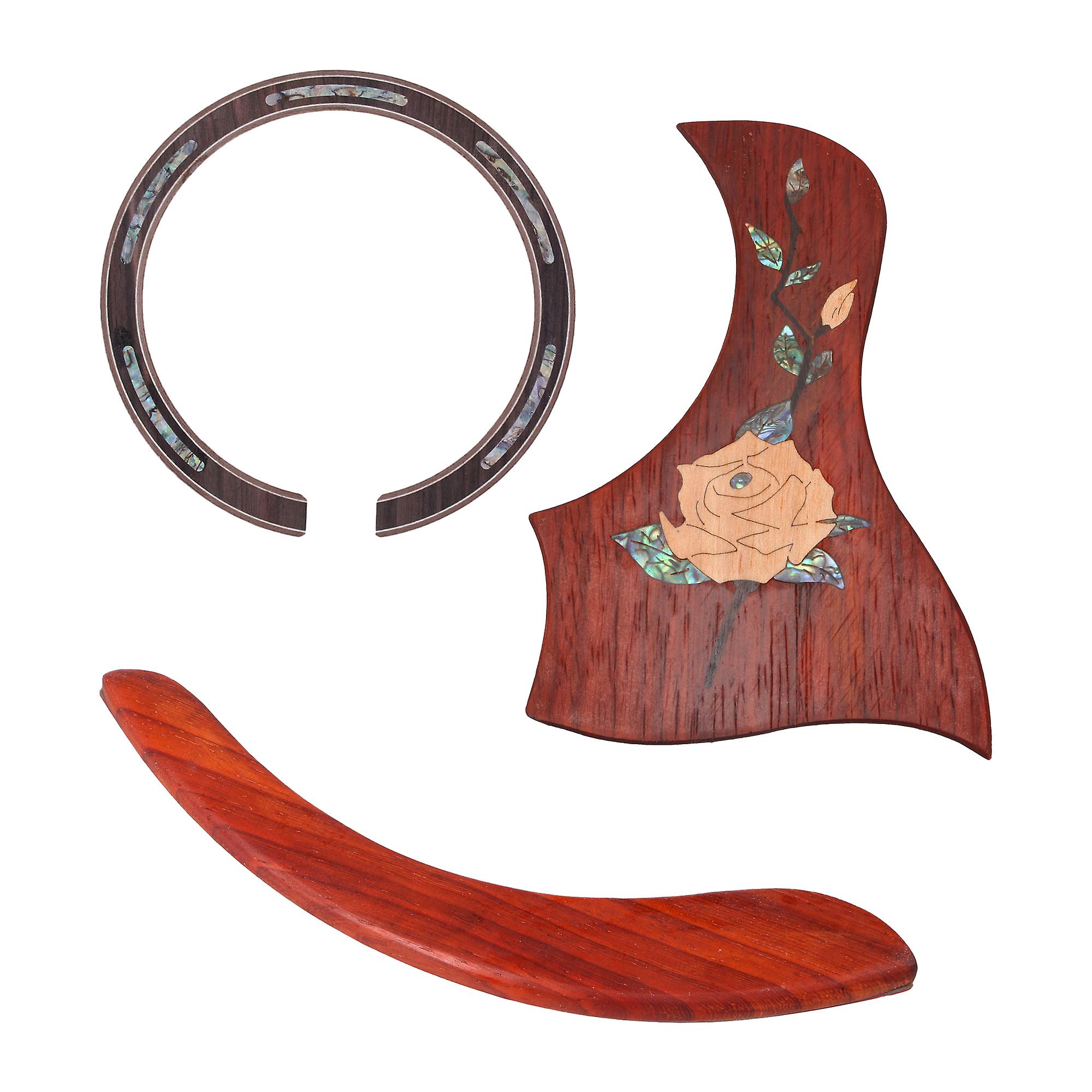 3Pcs Pickguard & Arm Rest & Soundhole Ring Set for Guitar Decorations