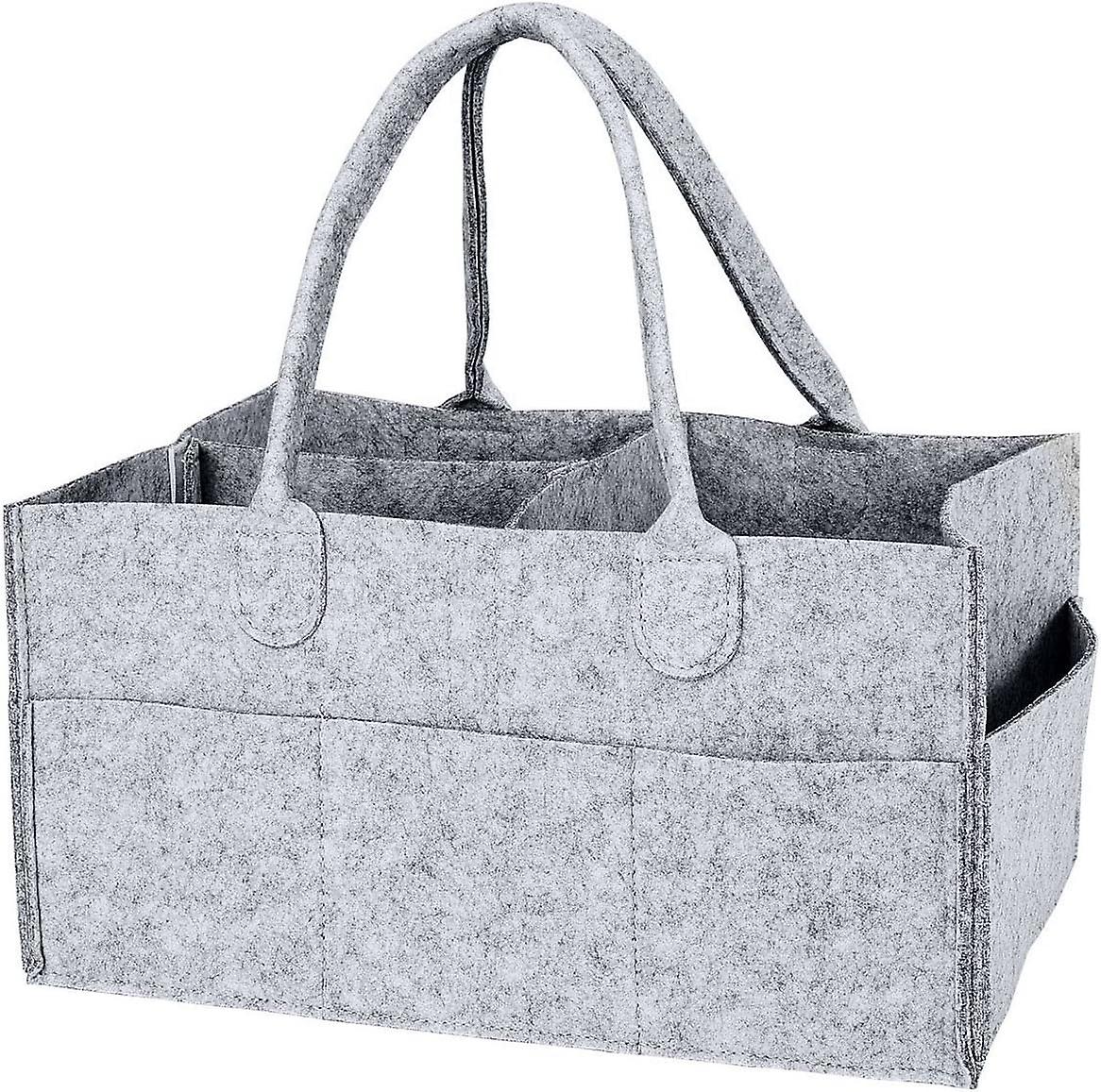 Foldable Diaper Basket (Light Grey)