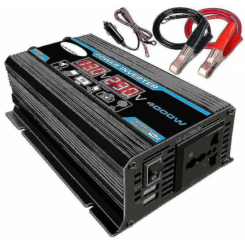 4000w Pure Sine Inverter 12v 220v Sine Wave Inverter Transformator cu telecomanda wireless Led Display 2 Port USB pentru car camping de turism