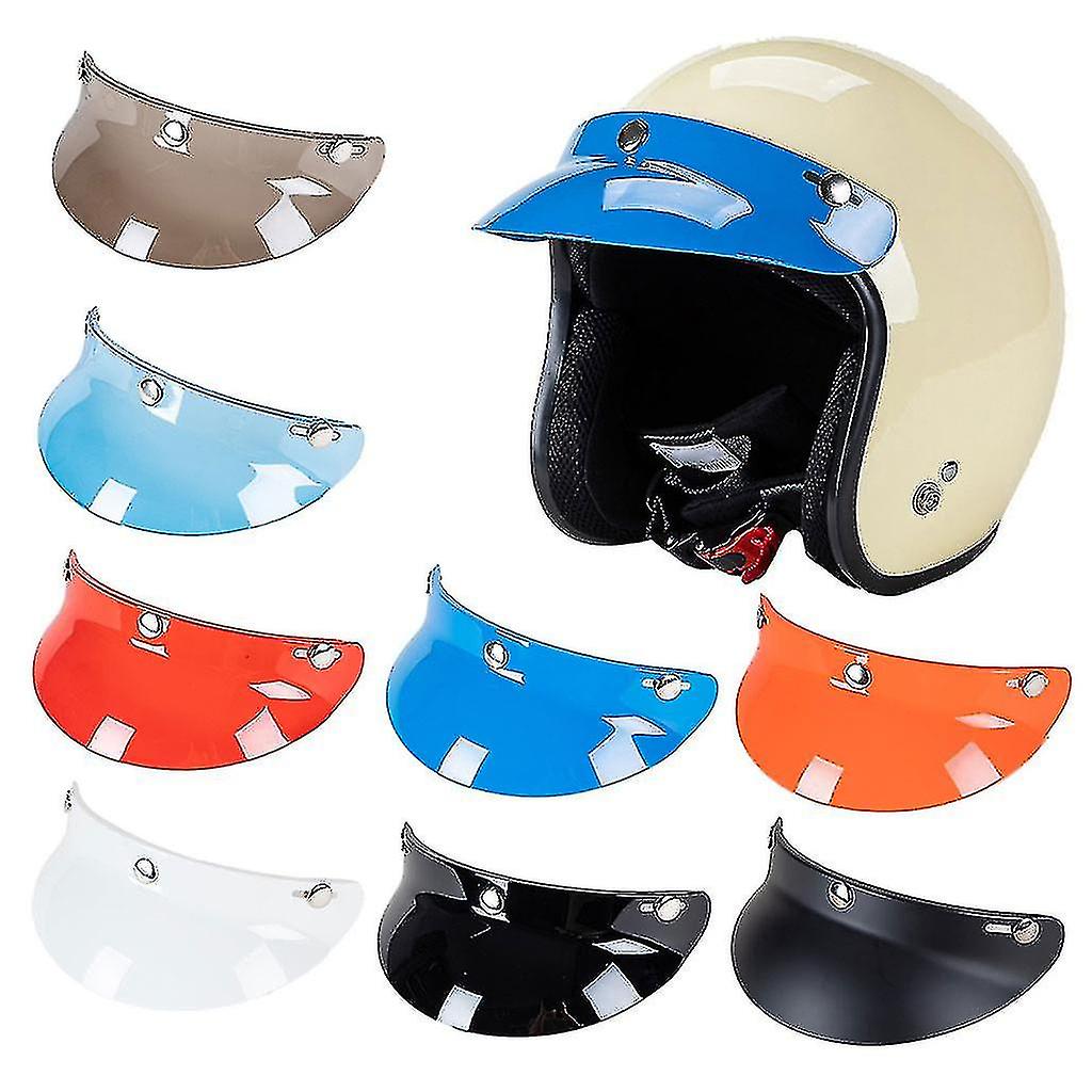 3-snap Helmet Peak Lens Sun Shade Protector For 3/4 Open Face Helmet Visor