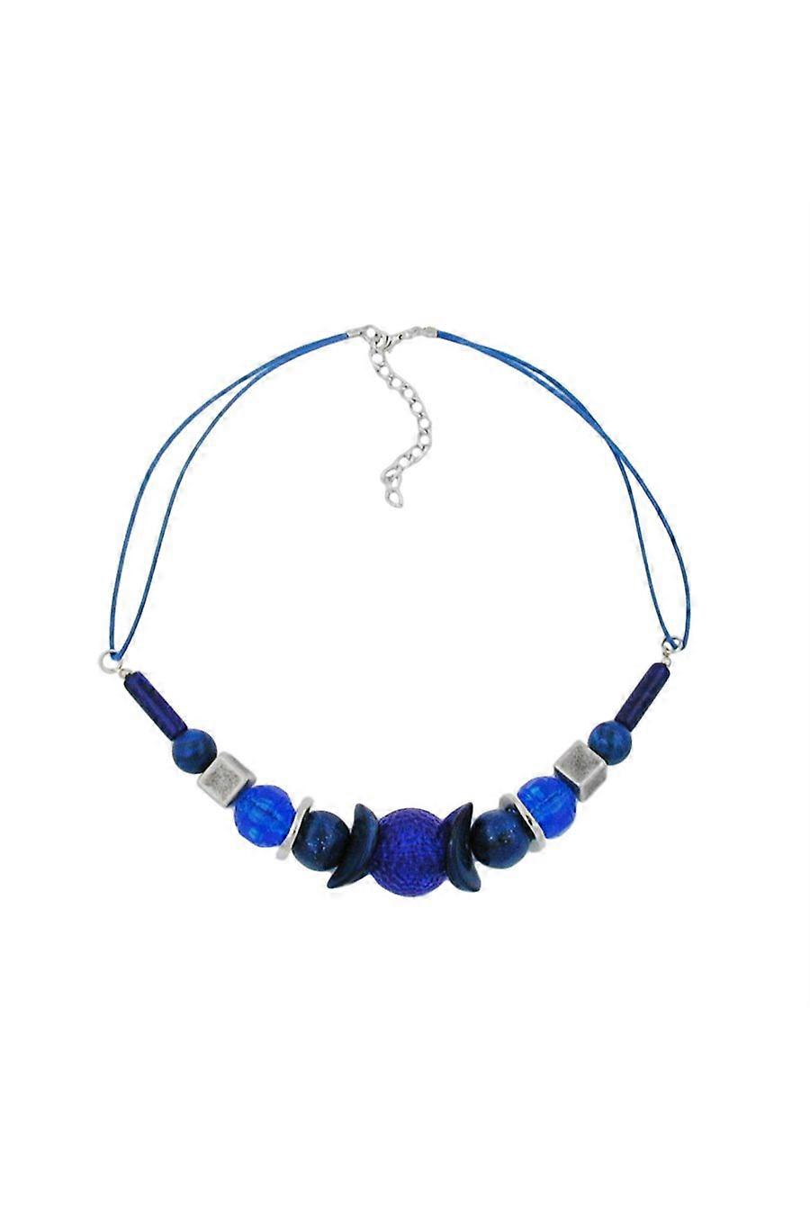 Necklace Honeycomb Bead Blue/ Silver-coloured Beads - Gl01088