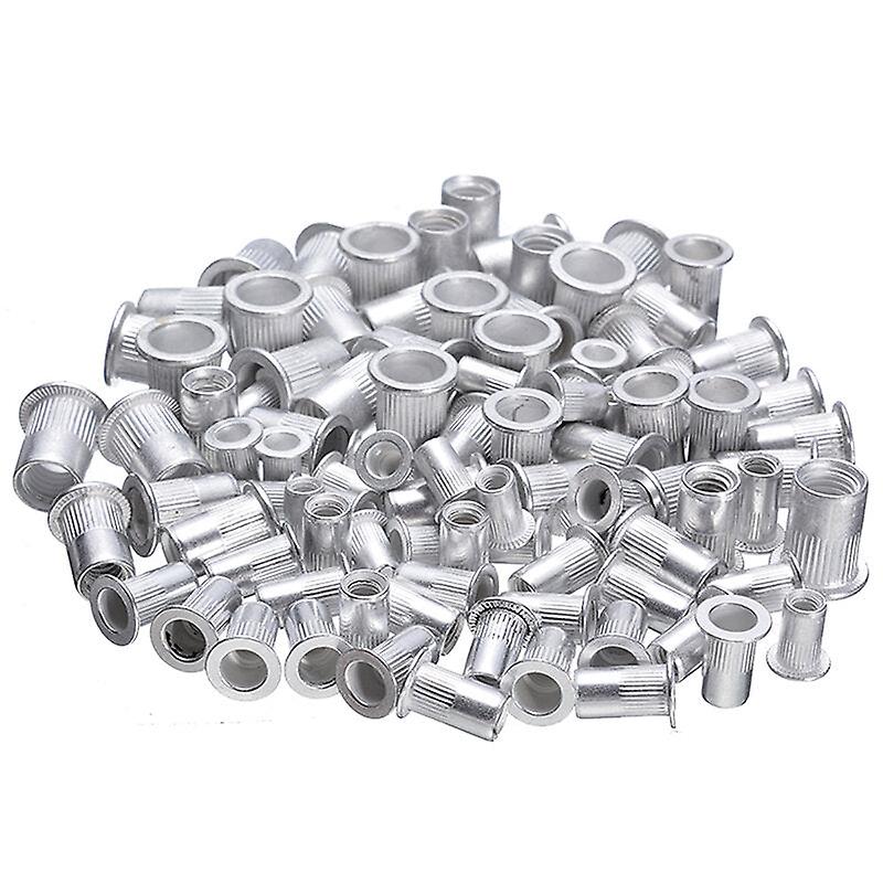 100Pcs Steel Aluminum Rivet Nuts Kit Threaded Rivet Nut Inserts Rivnut Nutsert M4 M5 M6 M8 Mixed Kit Set Repairing Tools