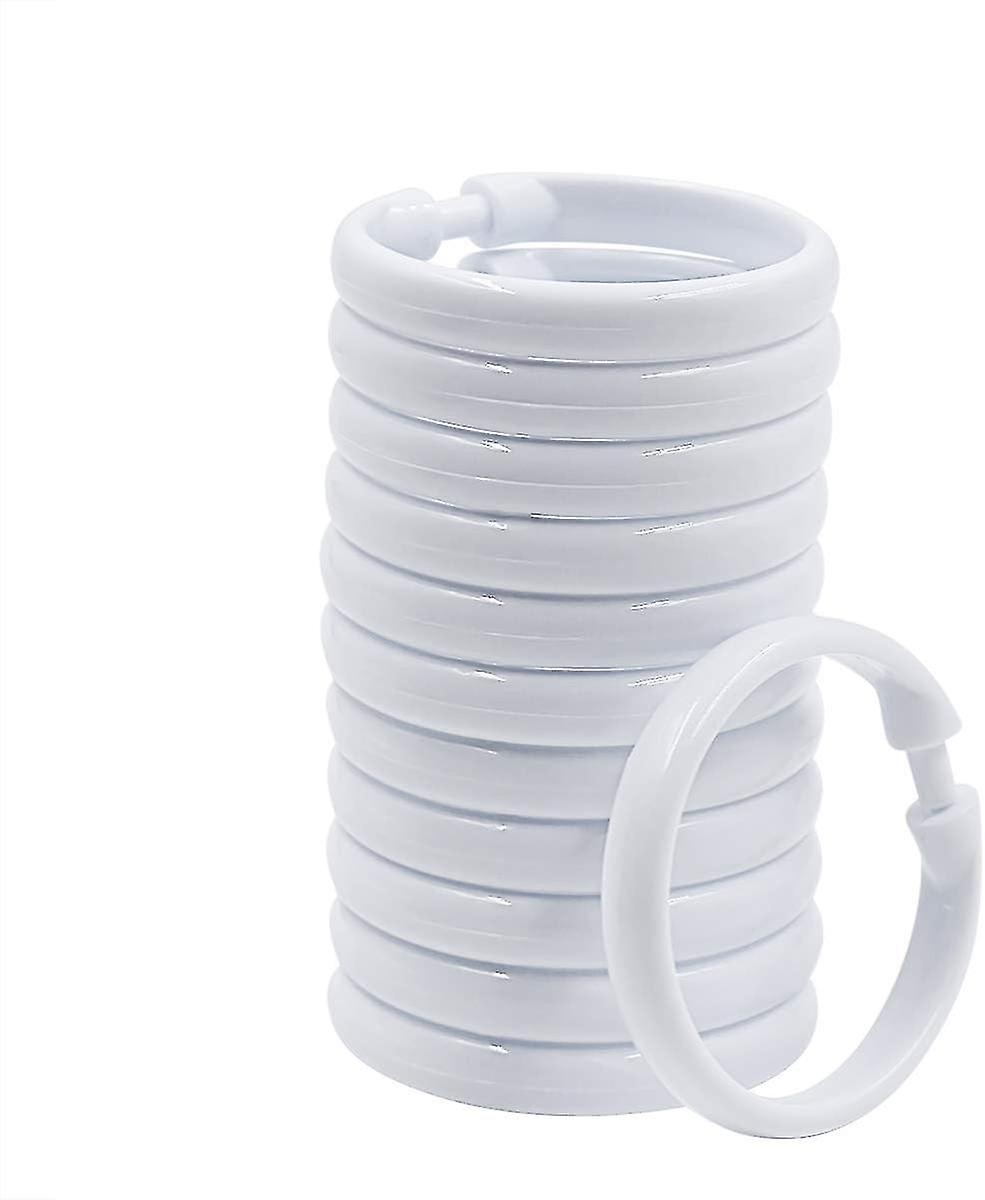 Shower Curtain Rings-12 Pack- Plastic Shower Curtain Hooks O-shaped Rings Hook Glide Easily On Bathr