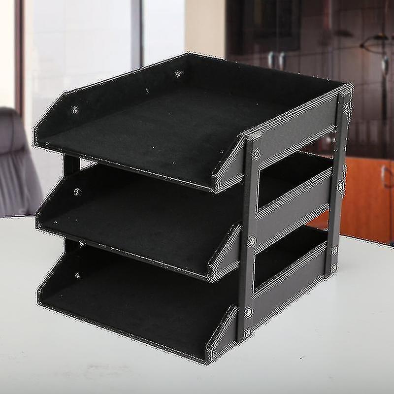 Schreibtisch File Tray Leder Briefpapier Tablett Organizer