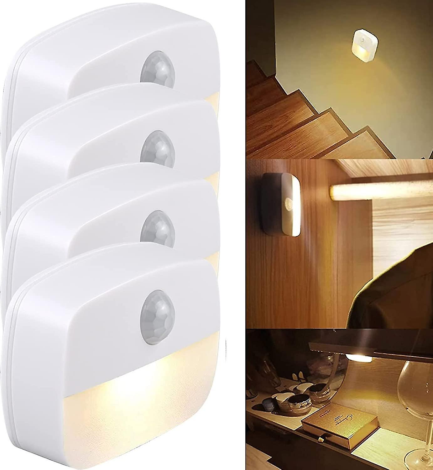 Motion Sensor LED Night Light, [4 Pack] Automatic Plug and Play Wall Mounted Kids Night Light with L