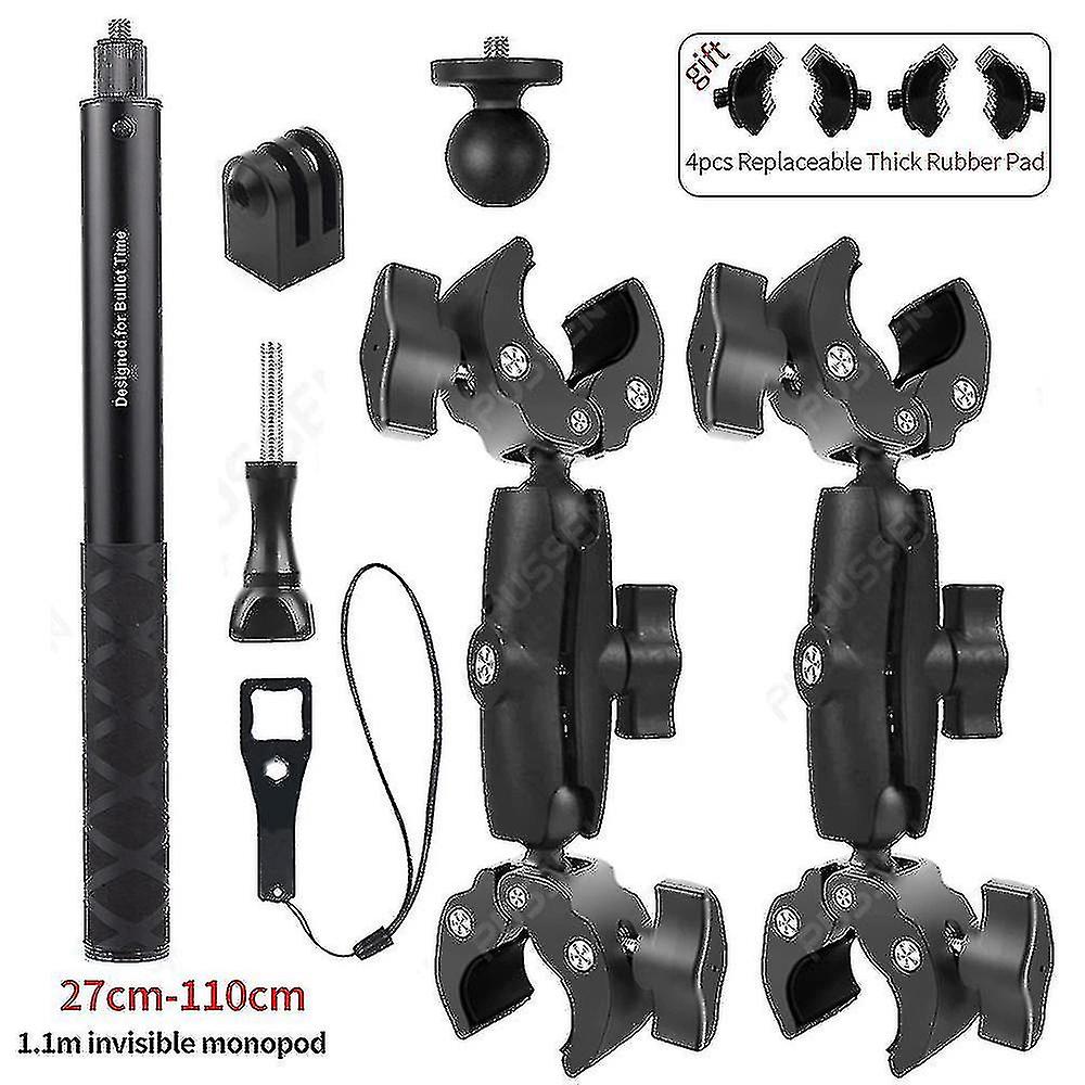 Moto Invisible Selfie Stick Monopode Guidon Support de montage pour Gopro Max Hero 11 Insta360 One X2 X3 Accessoires