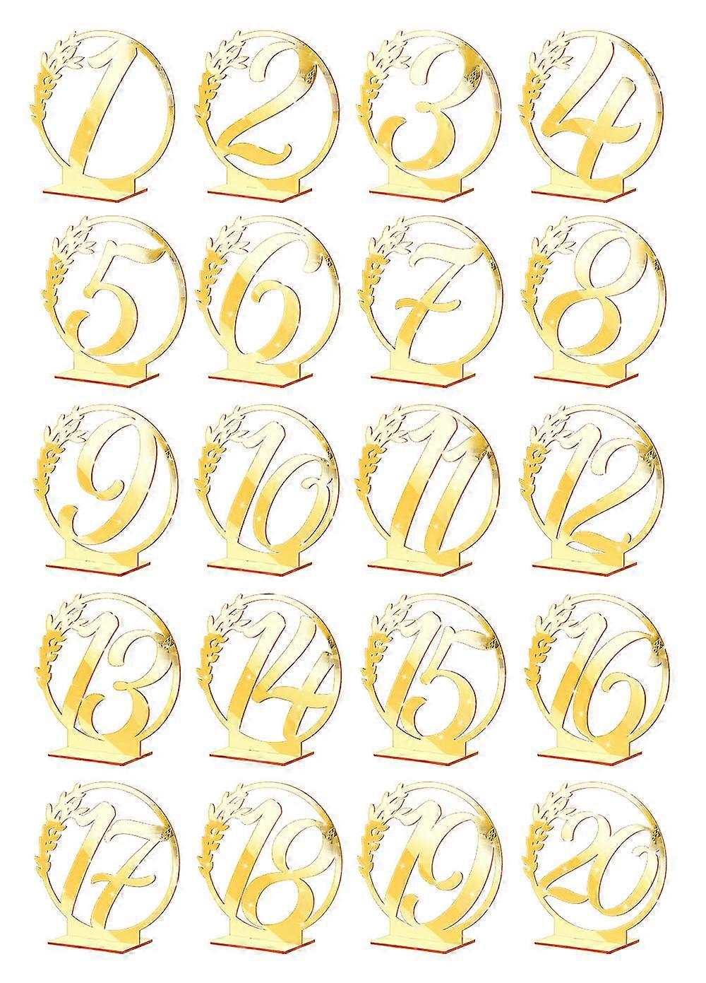 (1-20) 20 Assiettes de table rondes numrotes en acrylique - Or avec bases, Assiettes de table de mariage, Assiettes de table, Cocktail DIY, Assiet