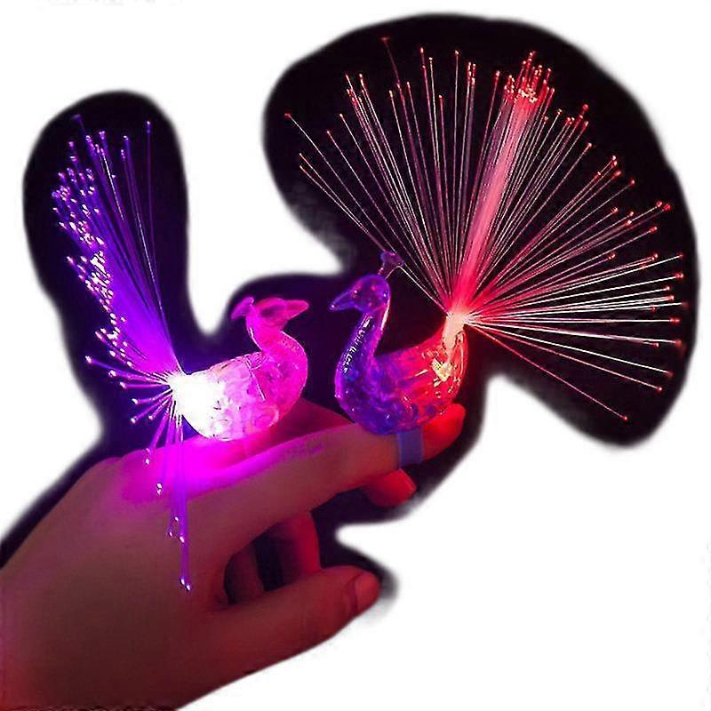 6pcs Creative Peacock Lights Ring Style