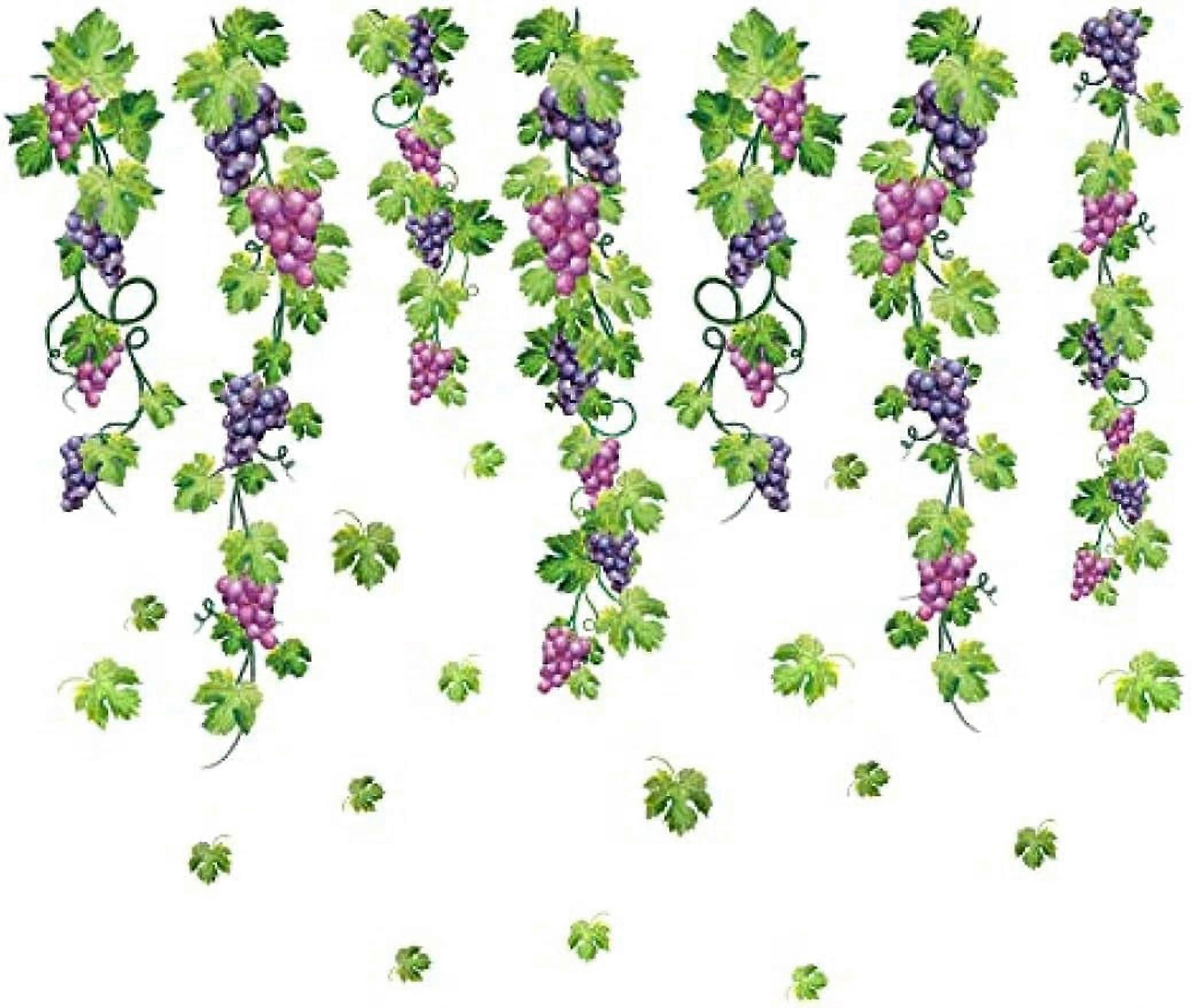 1pcブドウつるカラフルステッカーDIYカラーフルーツウォールステッカーピールアンドスティック子供の寝室の保育園