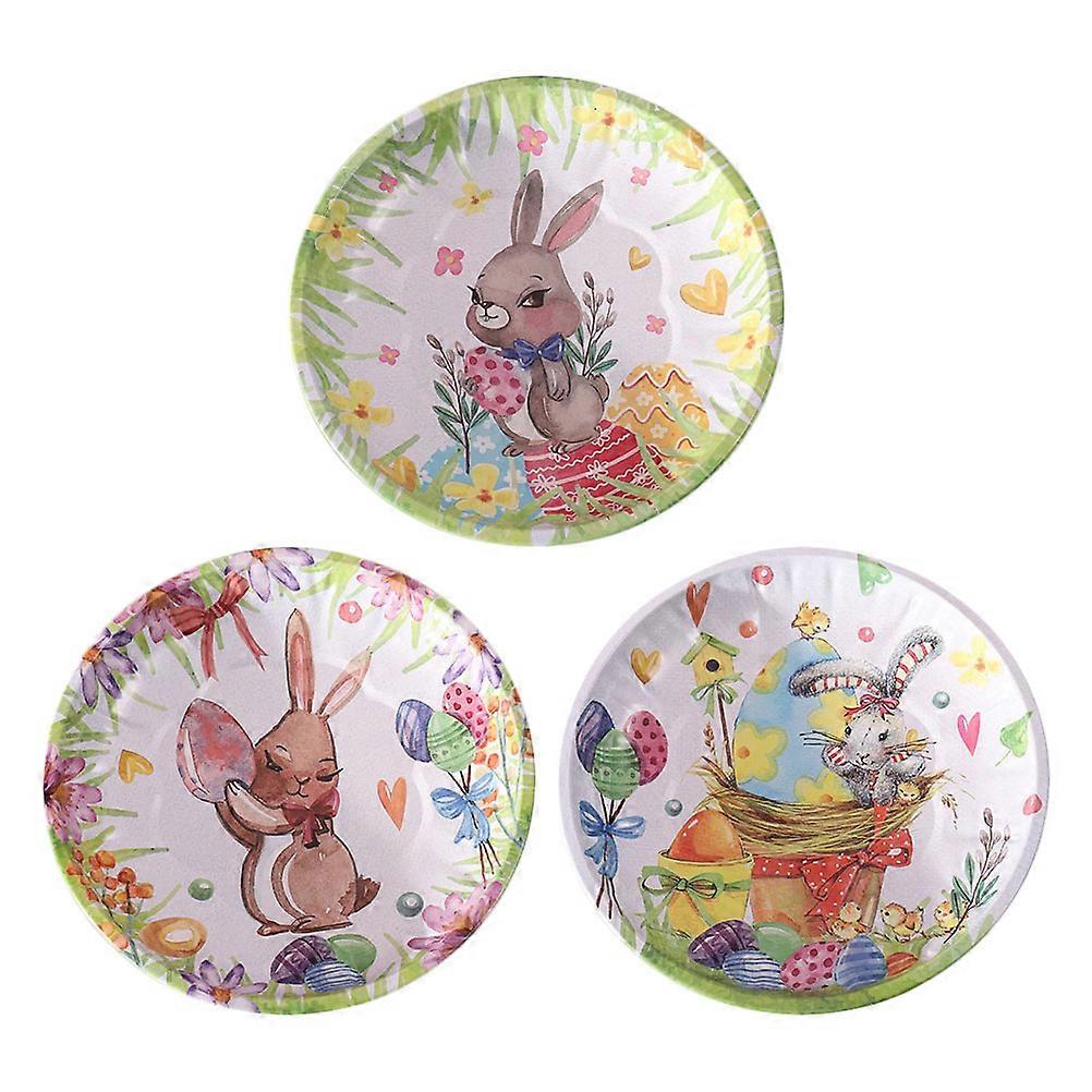3pcs Fruit Serving Plate Cake Storage Plate Snacks Candy Storage Container Random Style