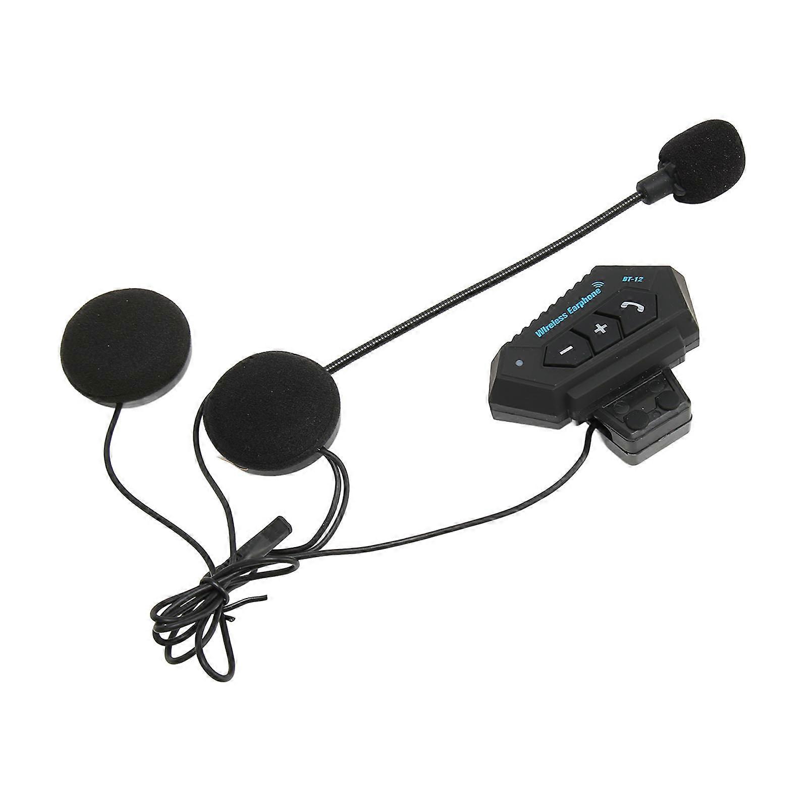 Motorcycle Helmet Bluetooth Headset Adjustable Volume Noise Reduction IP67 Waterproof Helmet Bluetooth Intercom with Mic 