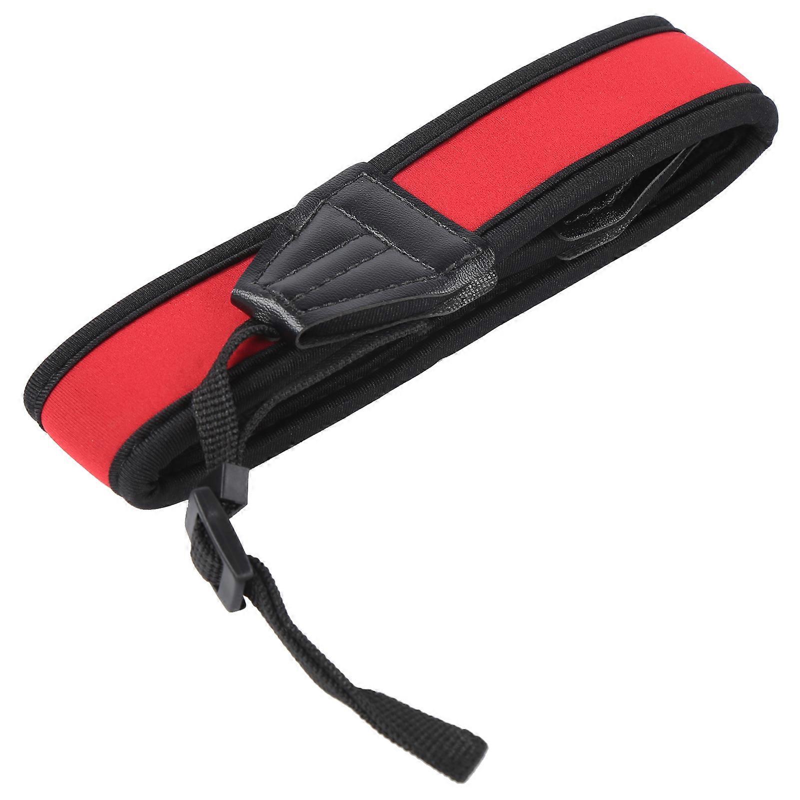 Portable Universal Digital Camera Antiskid Elastic Shockabsorbing Shoulder Strap(red  Black )