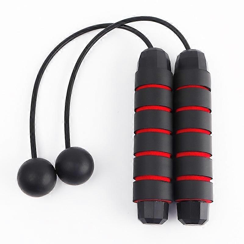 EVA Handle Cordless Jump Rope Fitness Fat Burning Cordless Small Ball Jump Rope (red)