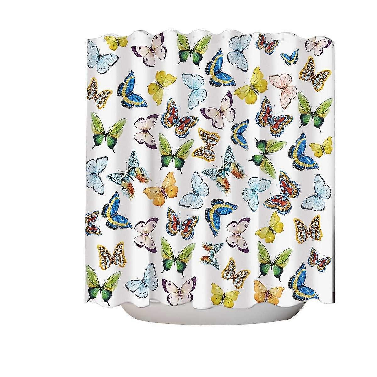 Multi Pattern and Colors Butterflies Shower Curtain