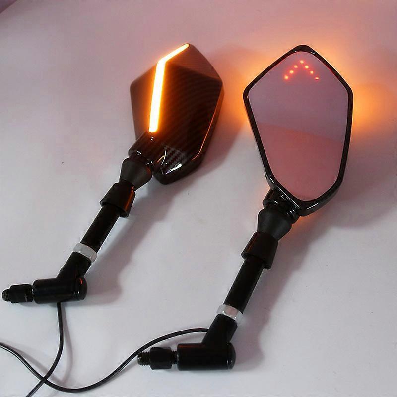 Motorcycle modification universal lighted rearview mirror, reversing mirror, reflector, LED turn signal, flowing water, dual light rearview mirror