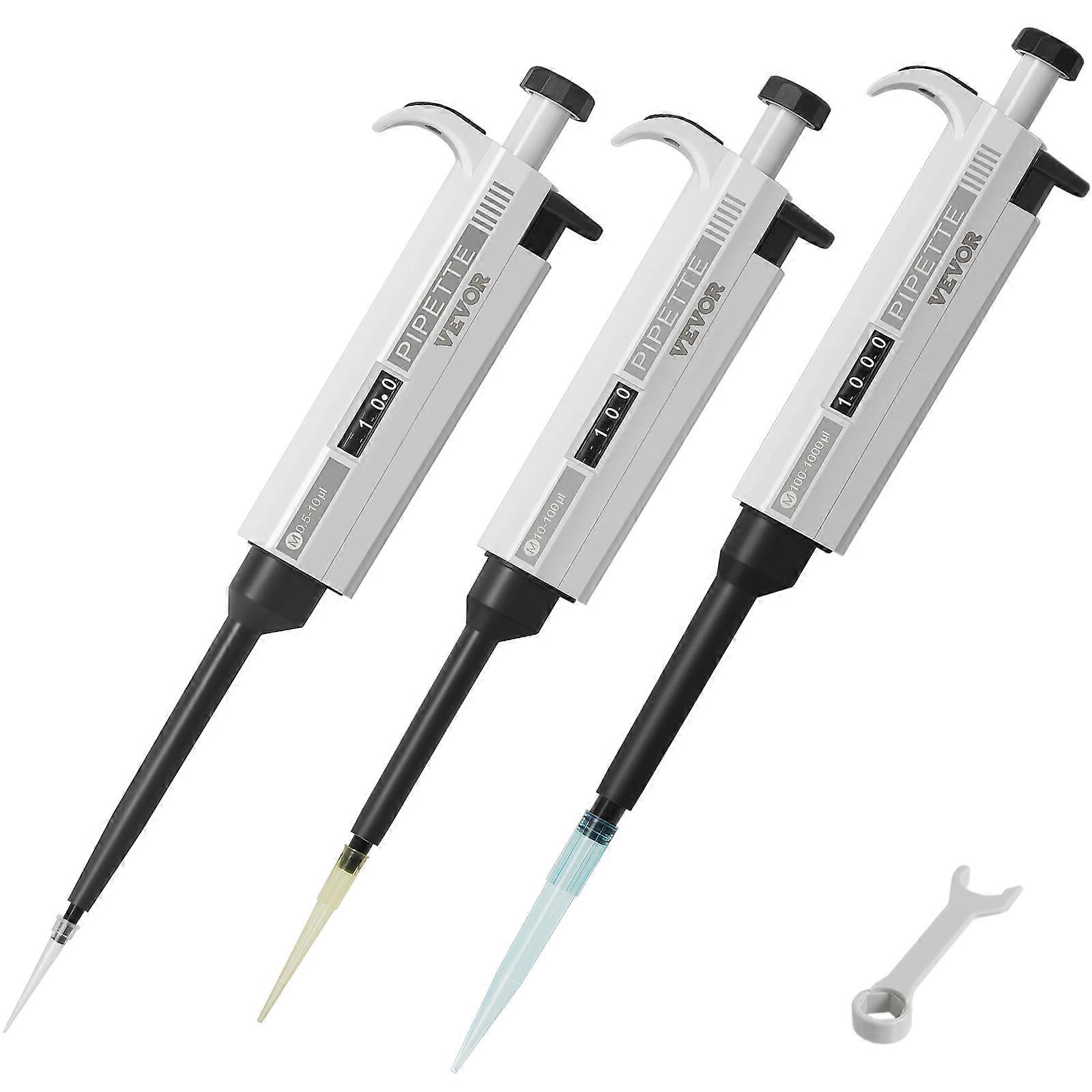 Pipette Kit, 3 Single Channel Pipettes (0.5-10l, 10-100l, 100-1000l)