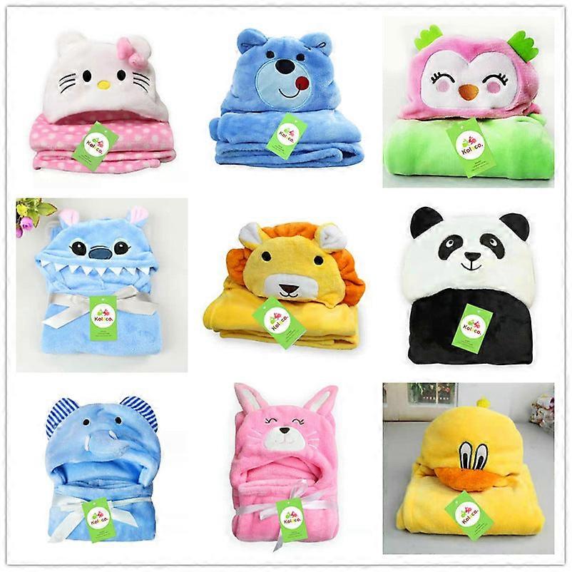Flannel Bath Towel For Children Bathrobe Cartoon Cloak Cloak Homewear Shawl Rug Quilt Hug Blanket