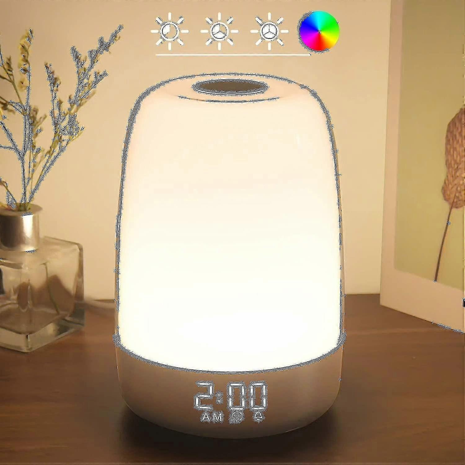 Touch Wake Up Night Light con Sunrise Simulation Alarm Clock, 3 modi dimmerabile bianco caldo