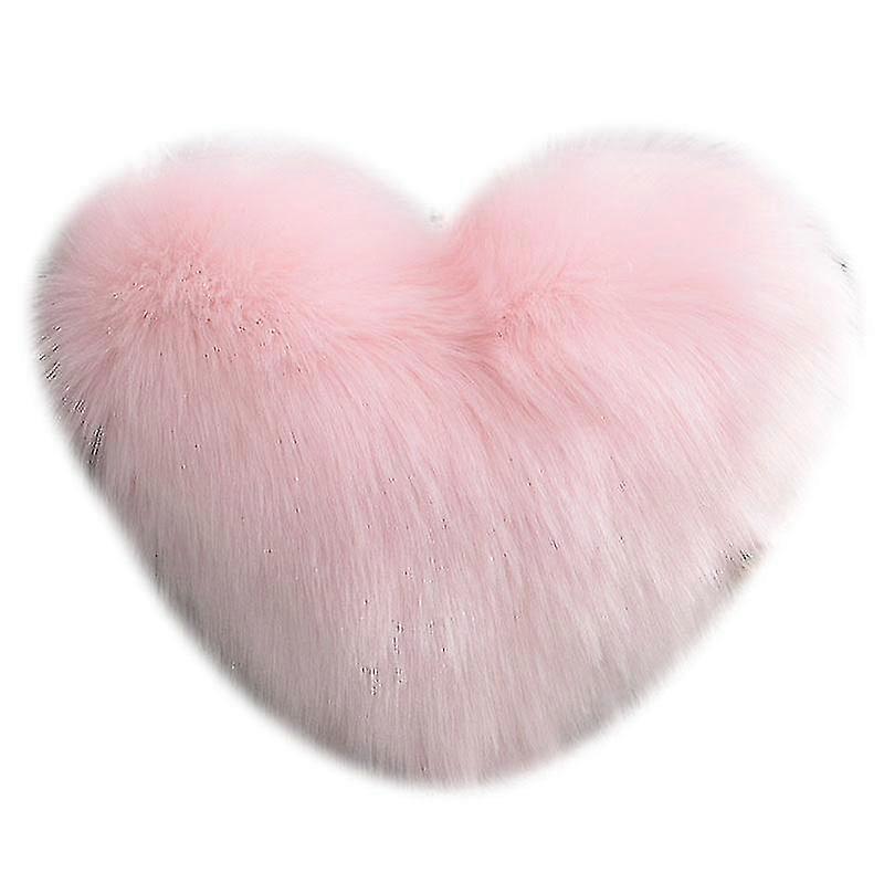 Faux Fur Heart Pillow Decorative For Bedroom And Couch 15.7 X 19.7 Inches