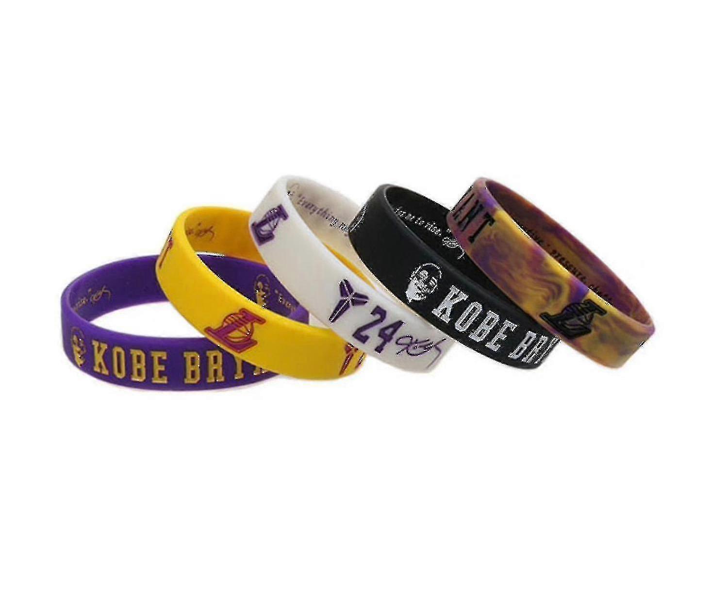 5pcs Bracelet Basketball Inspirational Wristband Kobe Bryant Sports Signature Bracelet Silicone