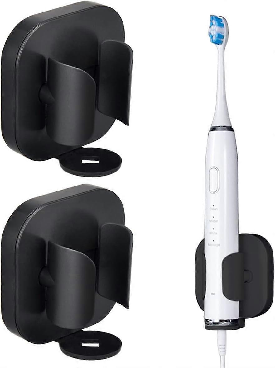 Electric Toothbrush Holders Wall Mounted,Adhesive Electric Toothbrush Stand Toothbrush Organizer for Bathroom(Black)