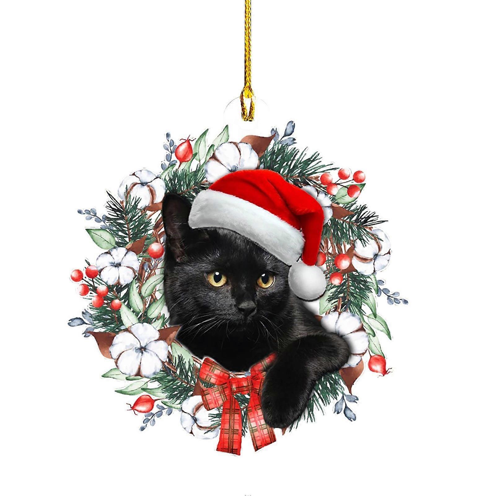 2023 Christmas Ornaments Animal Pattern Vibrant Color Non-fading with Hanging Rope Xmas Pendant Decorations
