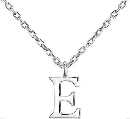 Sterling silver letter E necklace