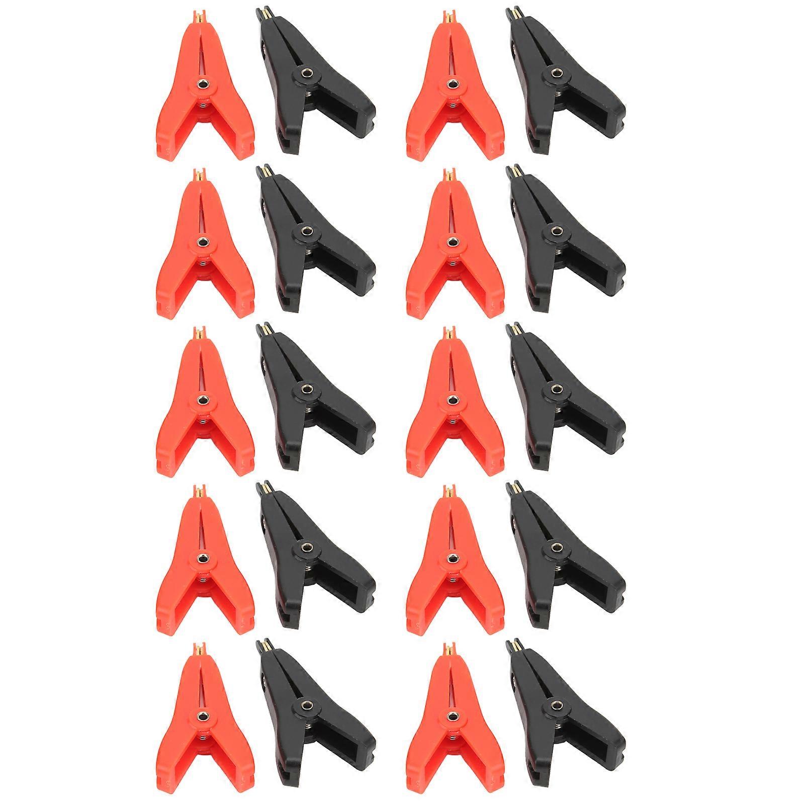 10 Sets 10A ABS Insulated Test Clip Electrical Terminal Clamp Brass Gold Plated Connector