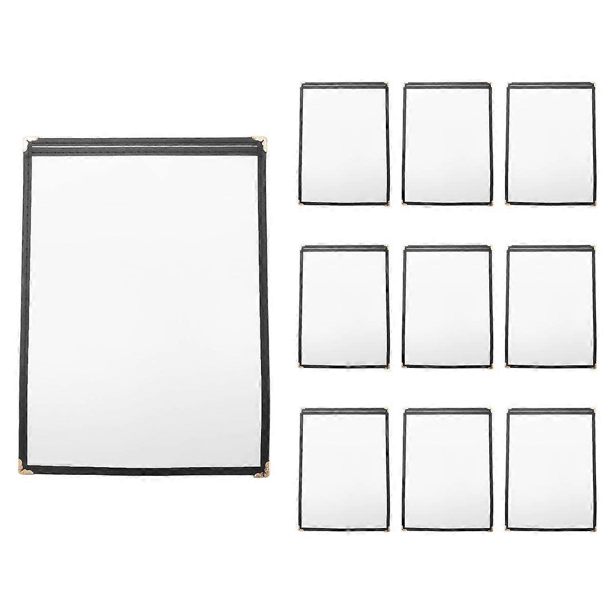 Paquet de 10 couvertures de menu - une page, 2 vues, convient au papier 8,5 x 11 pouces - couvertures de menu de restaurant