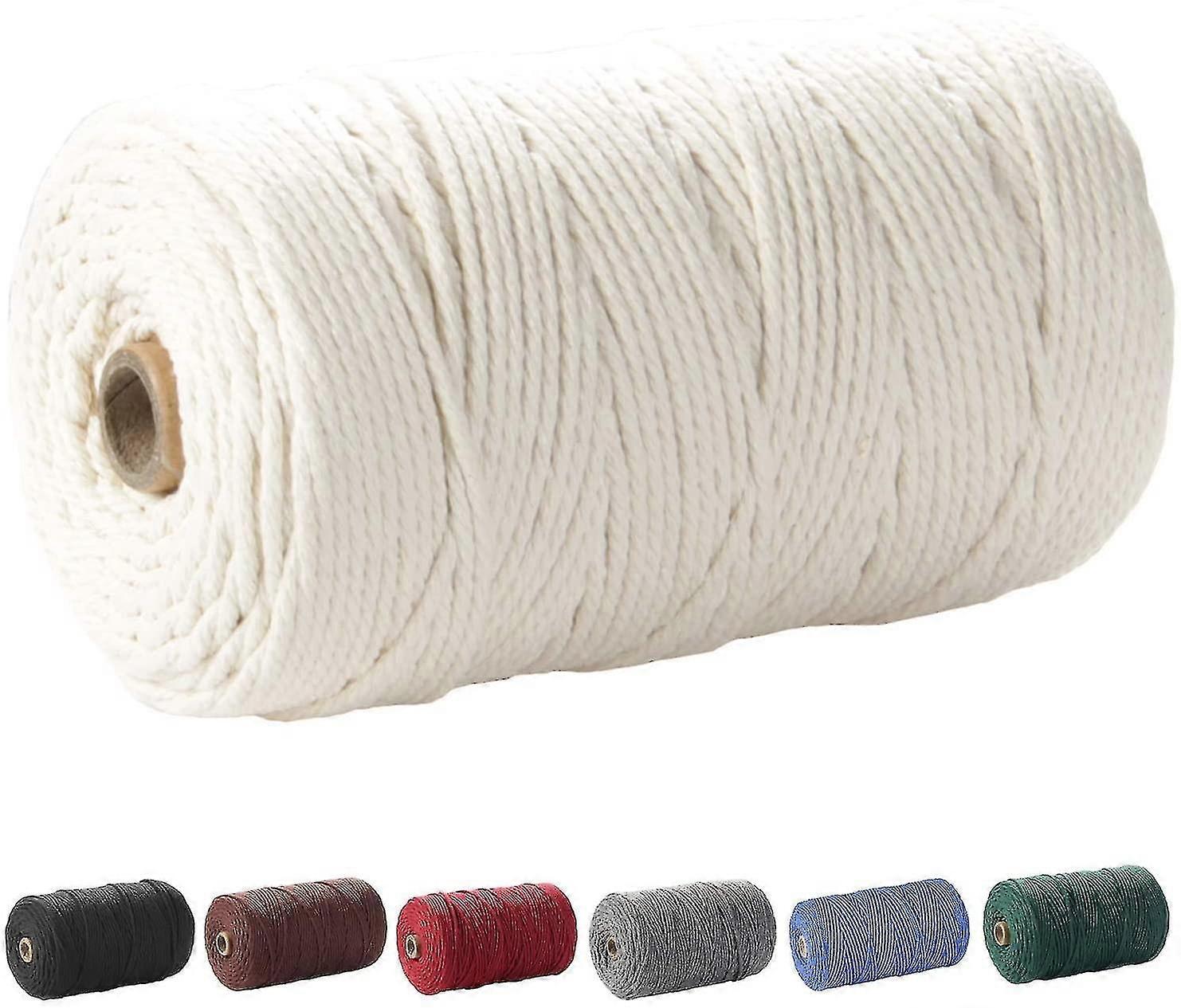 Macrame Cord, 3mm X Yd (about 200m) 100% Soft Unstained Rope Beige