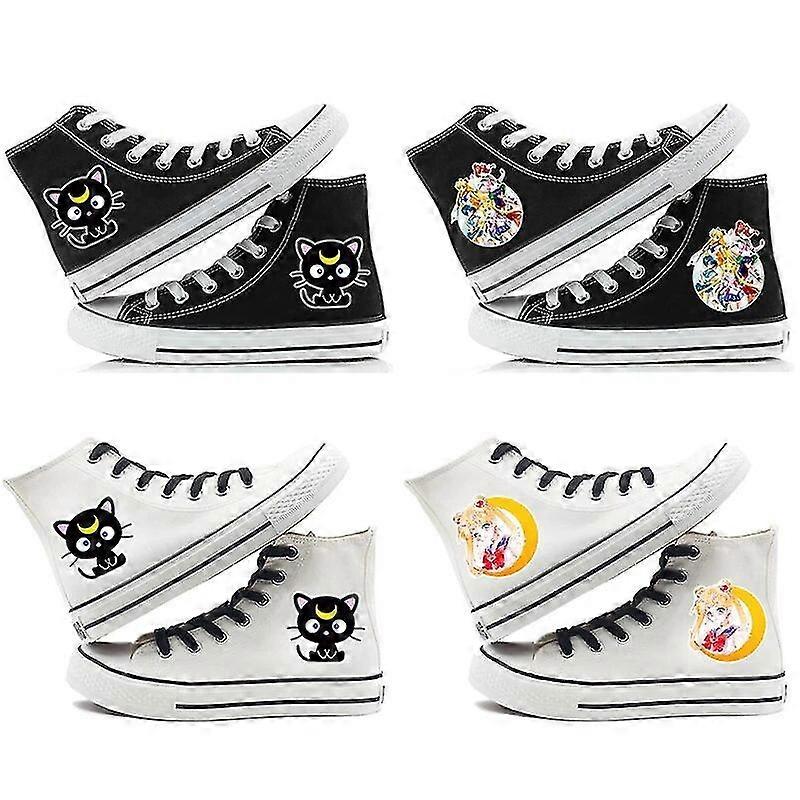 2023 Sailor Moon Hommes Femmes Toile Chaussures Baskets Mode Bas Haute Chaussures Femmes Chaussures Plat Unisexe Amant Chaussures Marche Outdooar Chaussures Cadeau