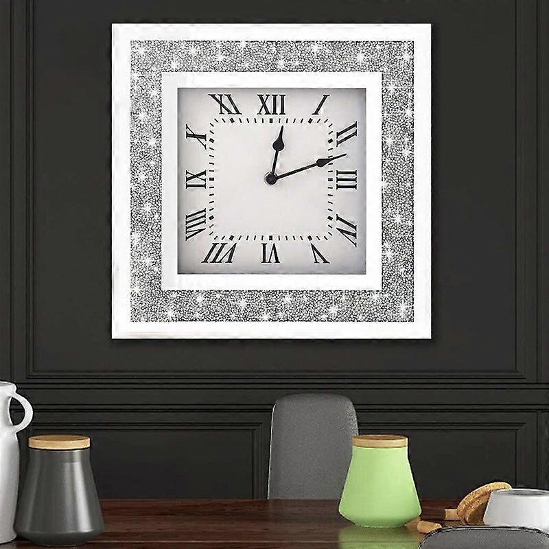 Καθρέφτης Γυάλινο ρολόι τοίχου Μοντέρνος σχεδιασμός Ασημένιο διαμάντι Πολυτελές σκανδιναβικό σιωπηλό μεγάλο μέγεθος ρολόγια τοίχου Μοντέρνα διακόσμηση καθιστικού