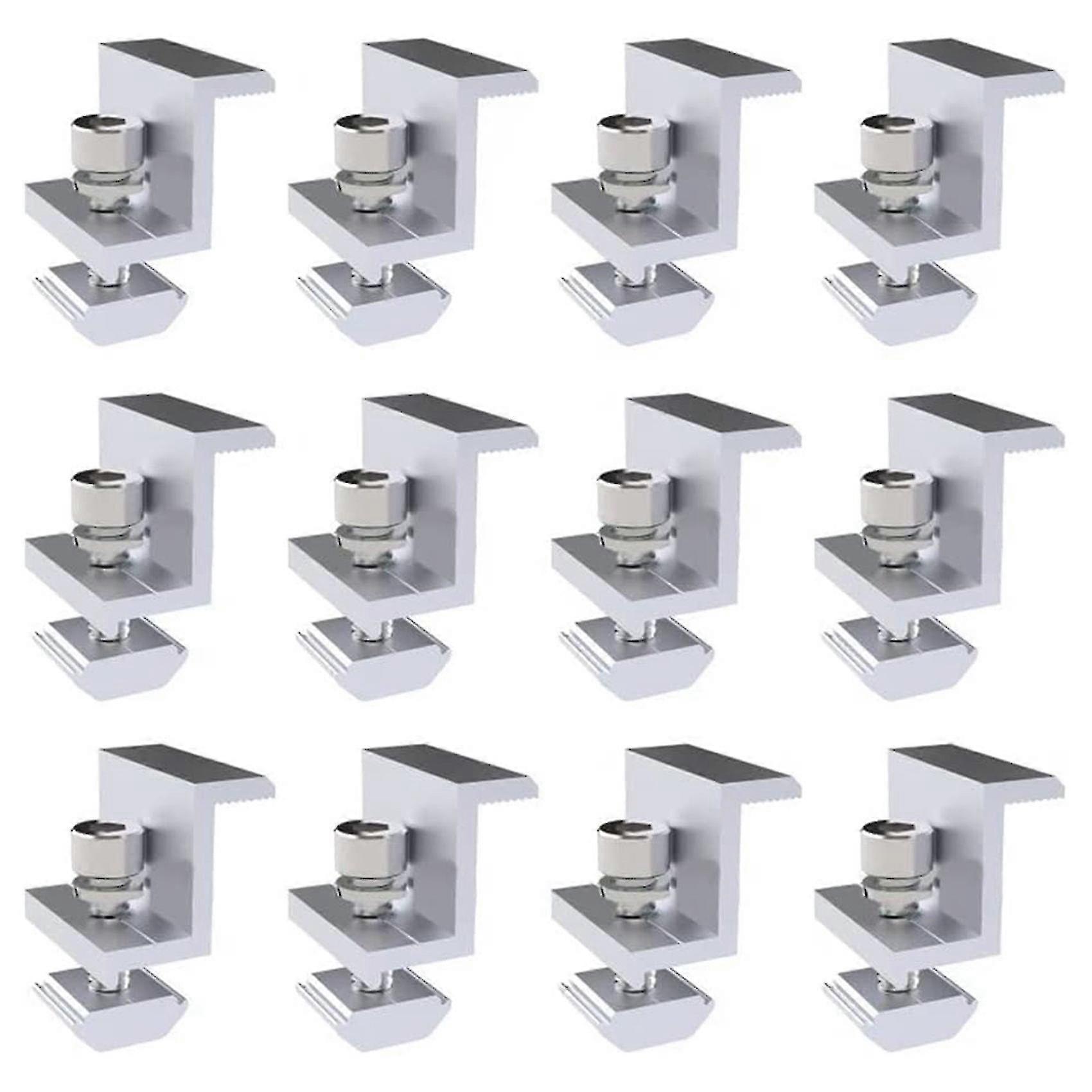 12pcs Solar End Solar Panel Mounting Brackets,adjustable Pv Photovoltaic Mounting Bracket